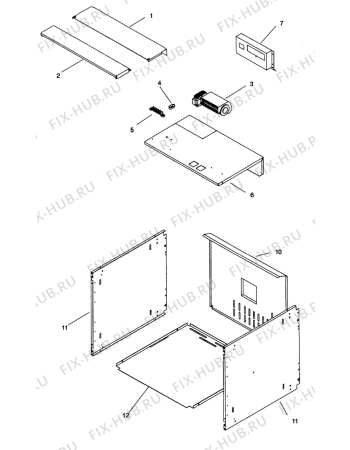 Взрыв-схема плиты (духовки) Husqvarna Electrolux QC4680 - Схема узла H20 Housing F